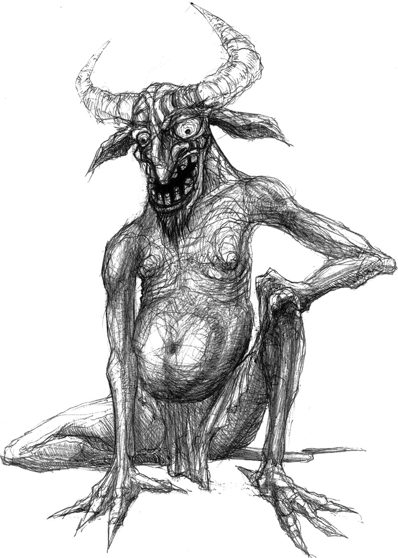 hand-pen-drawing-devil-hungry-satan-666-horns-evil